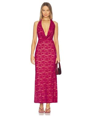Runaway the Label Kylo Plunge Cowl Maxi Dress - Red
