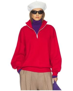 Helsa Zionn Classic Knit Half Zip - Red