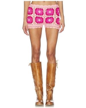 MORE TO COME Athena Crochet Short - Pink