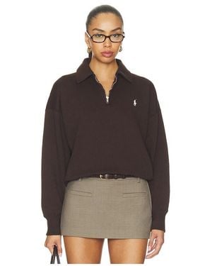 Polo Ralph Lauren Arctic Fleece Half Zip Sweatshirt - Brown