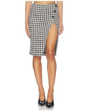 Lovers + Friends Rachelle Tweed Midi Skirt - Black