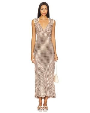 RIXO London Vestido Midi Chessie En Color Neutral Talla (También En M) - Blanco