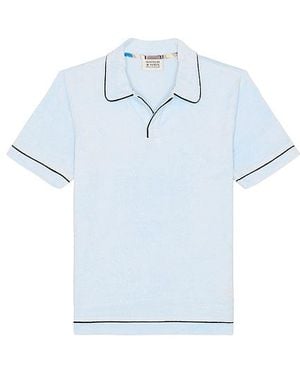 Scotch & Soda Toweling Relaxed Fit Polo - Blue