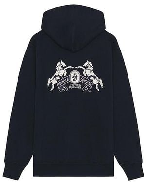 Drole de Monsieur Der Hoodie Embleme Chevaux - Blau
