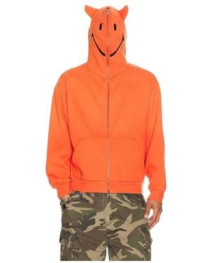 Market Smiley Devil Full Zip Hoodie - Orange