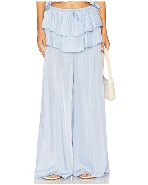 WeWoreWhat Ruffle Waist Flare Pant - Blue