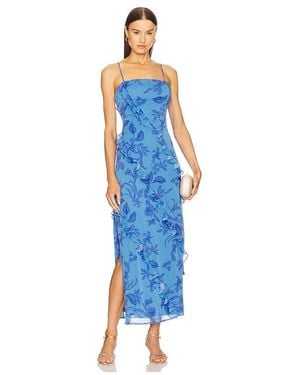 MINKPINK Jeanne Ruffle Maxi Dress - Blue