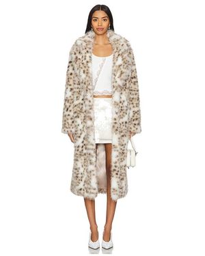 MAJORELLE Lola Faux Fur Coat - White