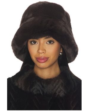 Lovers + Friends Elias Faux Fur Bucket Hat - Black