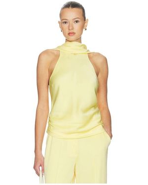 Jonathan Simkhai Samira Satin Cape Top - Yellow