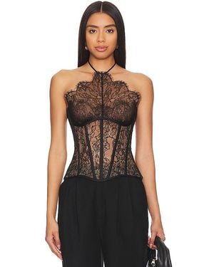 Rozie Corsets Lace Halter Neck Corset Top - Black