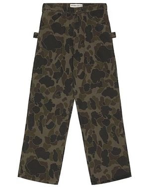 AFTER PRAY Neo Washed Work Pants Cloud Camo - White