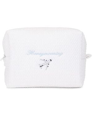 Abode POCHETTE GAUFRÉE HONEYMOONING HONEYMOONING WAFFLE POUCH en White. - Blanc
