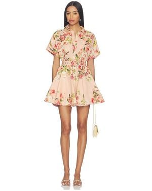 Hemant & Nandita Short Dress With Buckle Belt - Natural