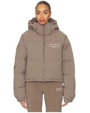 White/space Cropped Puffer Jacket - Brown
