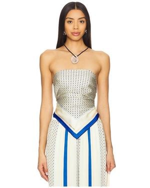 Shona Joy Tyler Silk Scarf Top - Blue