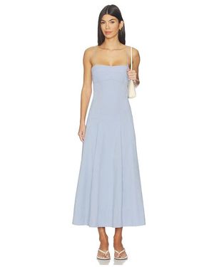 St. Agni Everyday Cotton Pleat Dress - Blue