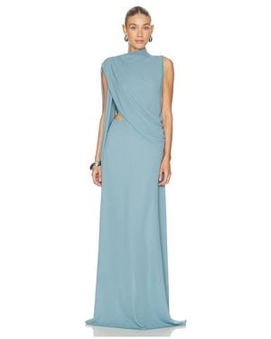 LAPOINTE Oberteil Draped Scarf - Blau