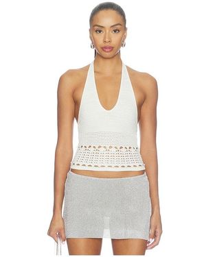 Tularosa Sellia Pointelle Halter Top - White