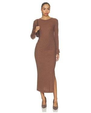 Bobi Slim Midi Dress - Brown