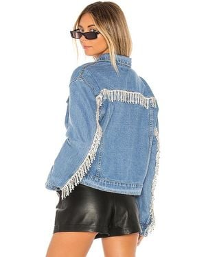 superdown Raya Rhinestone Fringe Jacket - Blue