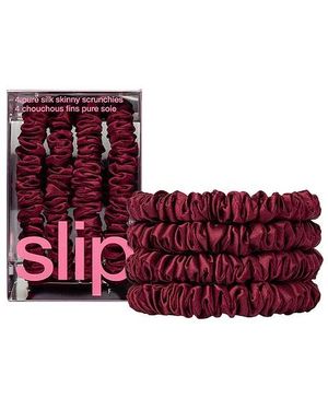 Slip Coleteros Skinny Scrunchies En Color Burgundy Talla - Rojo
