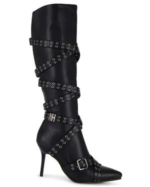 Nii HAI Strappy Pointed-Toe Stiletto Boots - Black