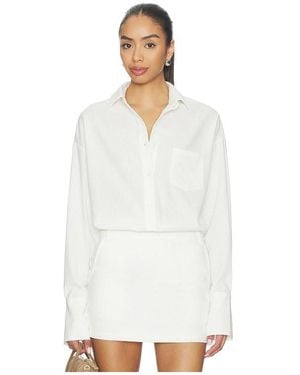 ALL THE WAYS Greta Button Up Top - White