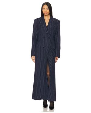 AFRM Quinn Fitted Maxi Blazer Coat - Blue