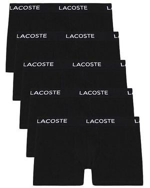 Lacoste 5-Pack Stretch Cotton Trunks - Black