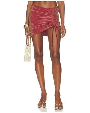 Kulani Kinis X Revolve Ruched Tie Mini Skirt - Red