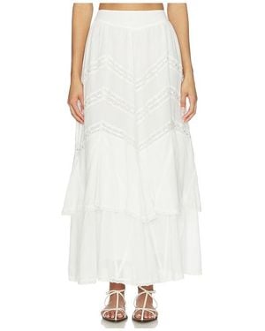 For Love & Lemons Lou Maxi Skirt - White