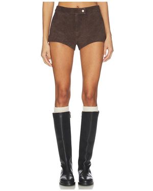 Courtney Zheng Lena Suede Mini Short - Black