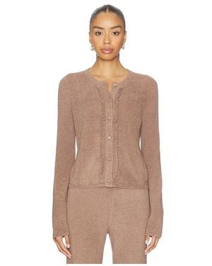 Barefoot Dreams Strickjacke Mit Gerippter Rüschenfront Ccul - Braun