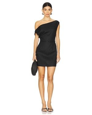 Sans Faff Linen Off The Shoulder Mini With Belt - Black