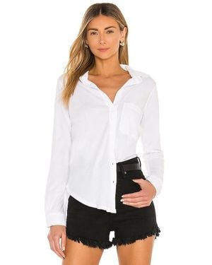 Bobi Light Weight Jersey Button Down - White