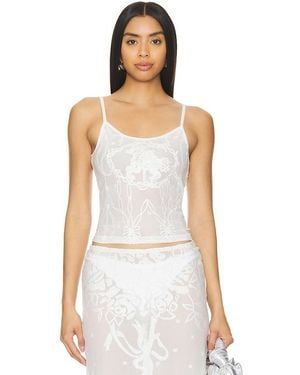 MARRKNULL Lace Cami - White