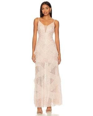 BCBGMAXAZRIA Abendkleid Mit Volants - Natur