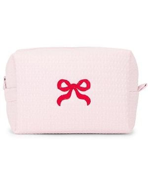Abode Bolsita Tipo Waffle Con Lazo Bow Waffle Pouch En Color Rosado Talla