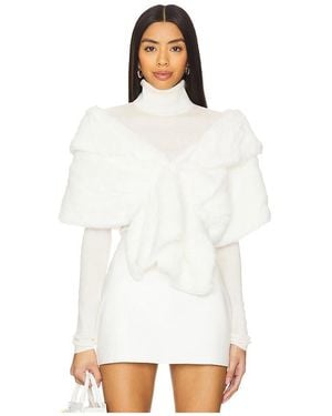 Unreal Fur Champagne Wrap - White
