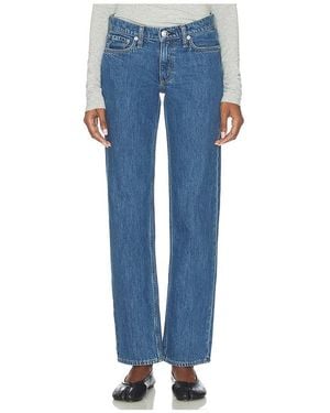 Rag & Bone Harlow Low Rise Full Straight Jeans - Blue