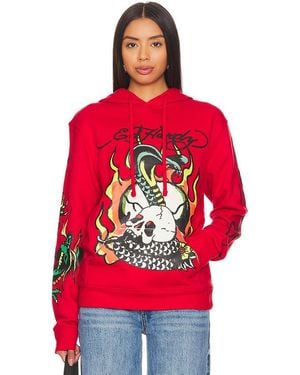 Ed Hardy Flame Cobra Hoodie - Red