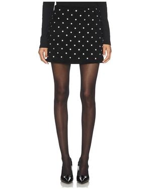 Susanna Chow Demi Diamante Suede Skirt - Black
