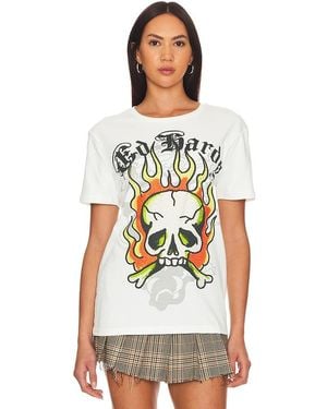 Ed Hardy Flame Skull Tシャツ - ホワイト