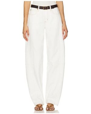 SLVRLAKE Denim Paloma Seam Barrel Leg Jeans - White
