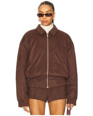 superdown Jessica Faux Suede Bomber - Brown