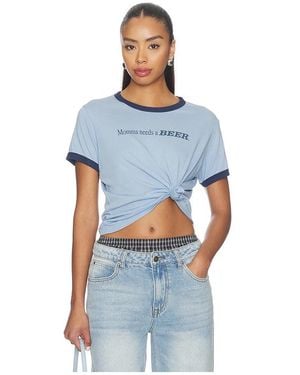 The Laundry Room Momma Needs A Beer Perfect Ringer Tee - Blue