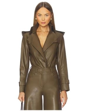 Norma Kamali Double Breasted Trench Bodysuit - グリーン