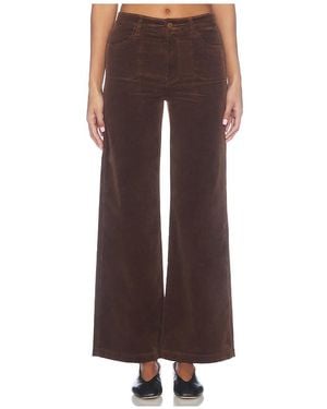 PAIGE Anessa With Stitch Utility Pockets Wide Leg Corduroy Pant - Brown