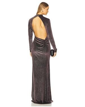 The Sei Open Back Long Sleeve Gown - Brown